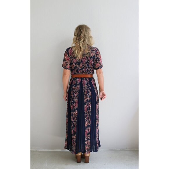 1990's Vintage Nostalgia Crinkle Floral Indian Rayon Dress Women's SM to MD 90s - Picture 7 of 10